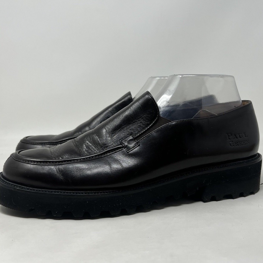 Paul Green Women's lug sole Platfrom Loafer Brown Leather Flat Slip On 8 US 10.5 - Picture 2 of 10